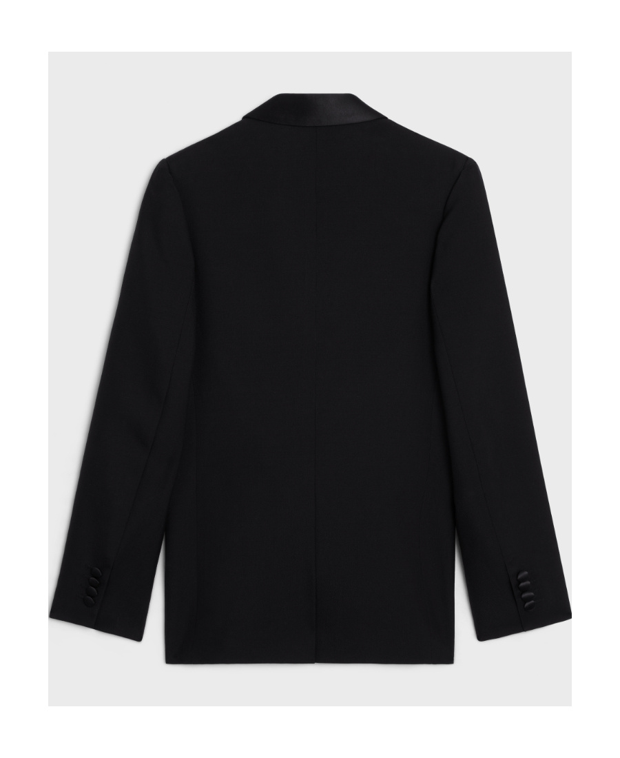 CELINE LAPEL WOOL LONG-SLEEVED SUIT JACKET 