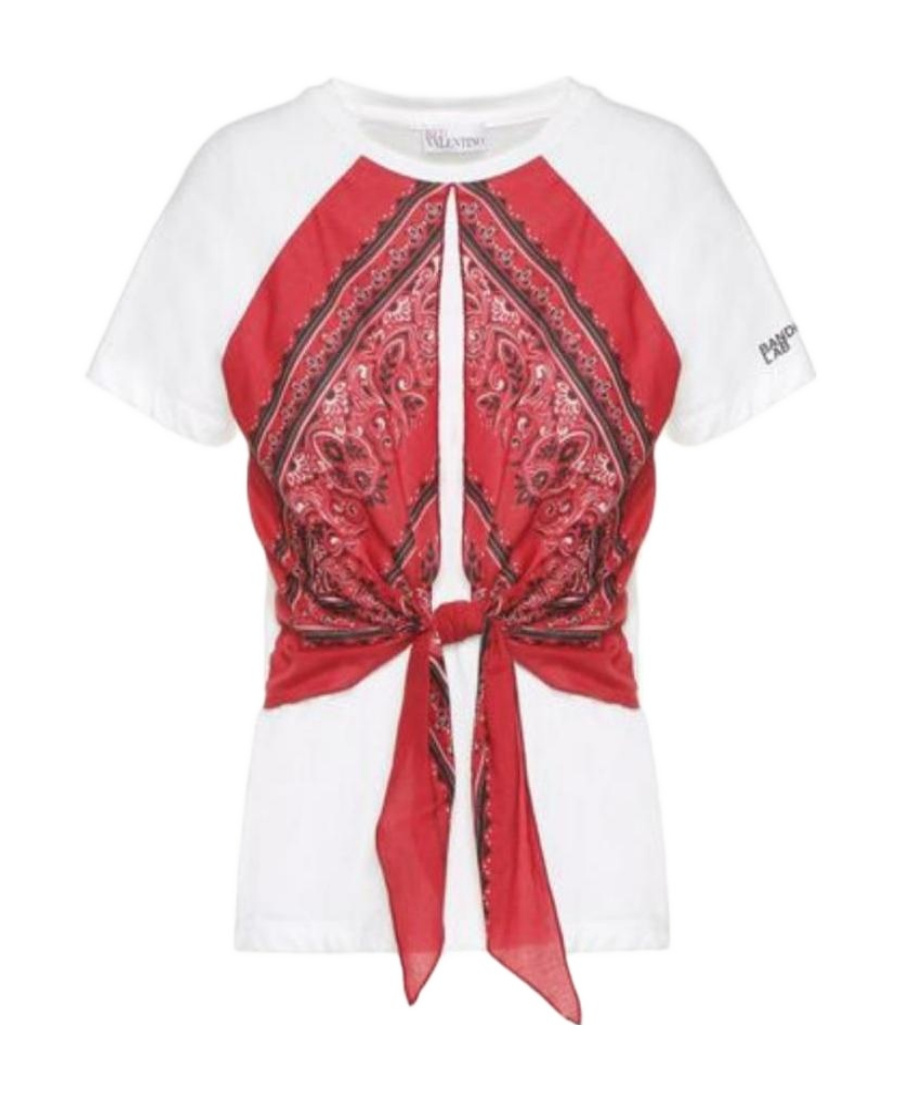 Red Valentino Strap Design T-shirt In White