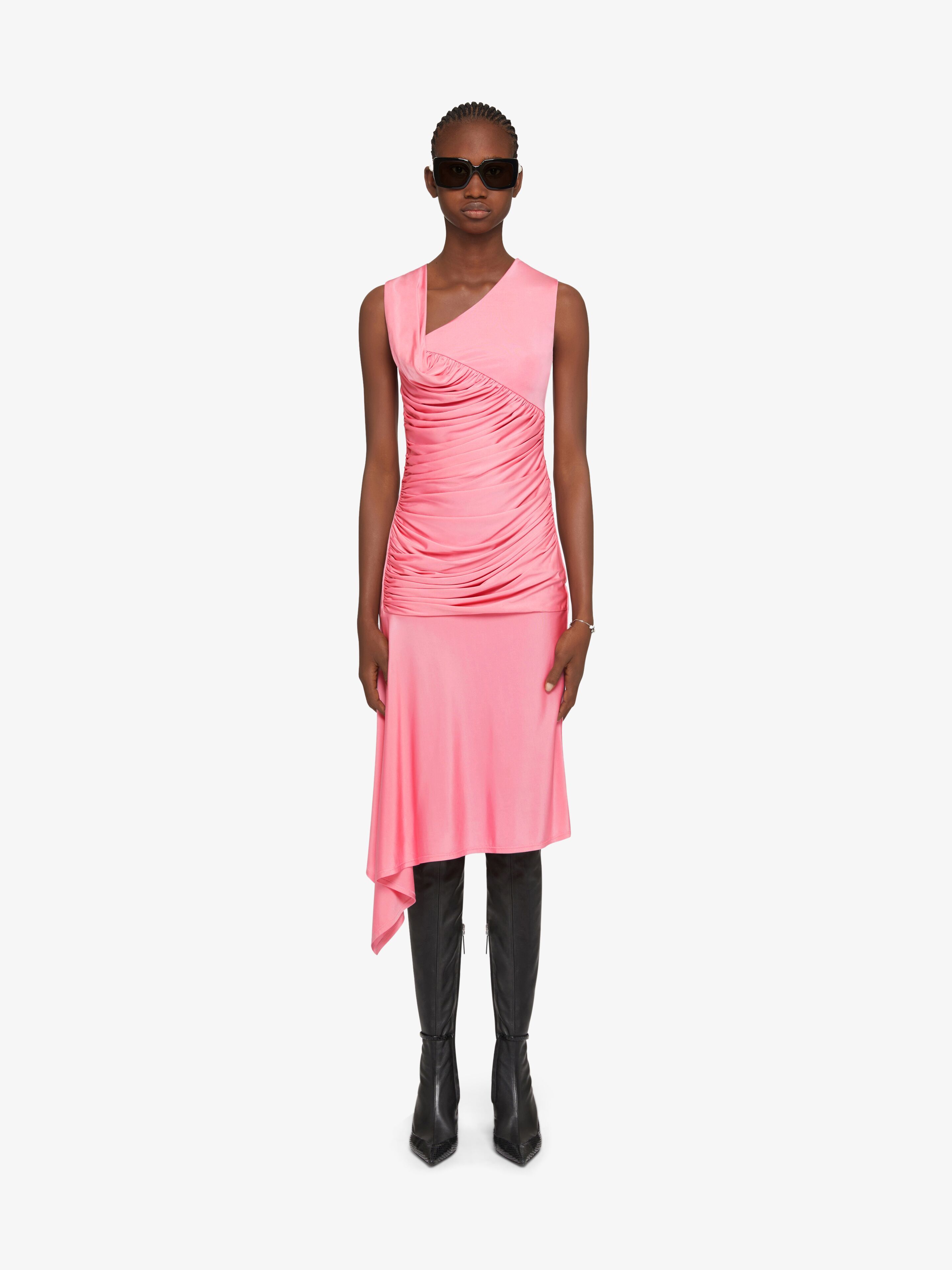 GIVENCHY ASYMMETRICAL DRAPED DRESS IN JERSEY