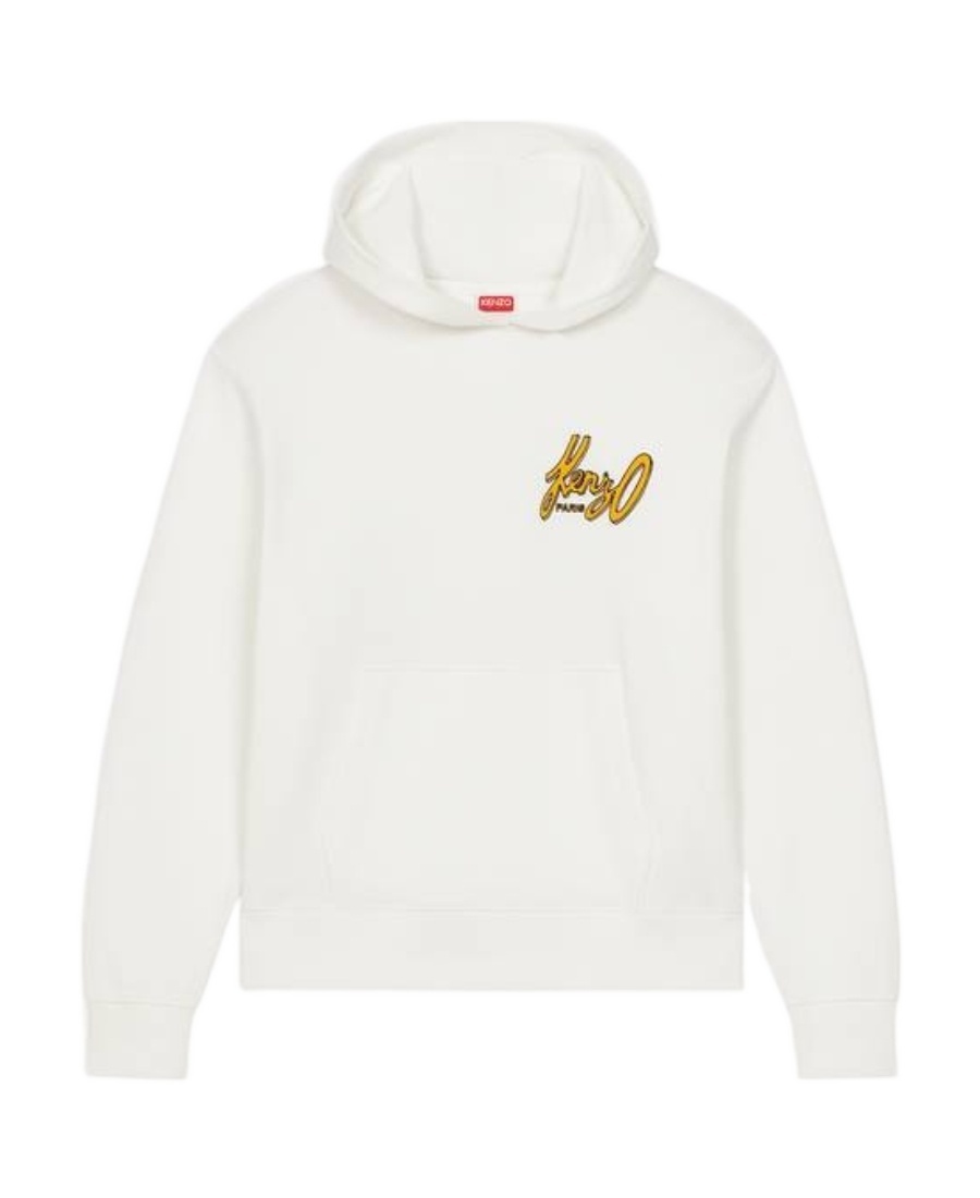 Kenzo Archive Logo Cotton Hoodie In White