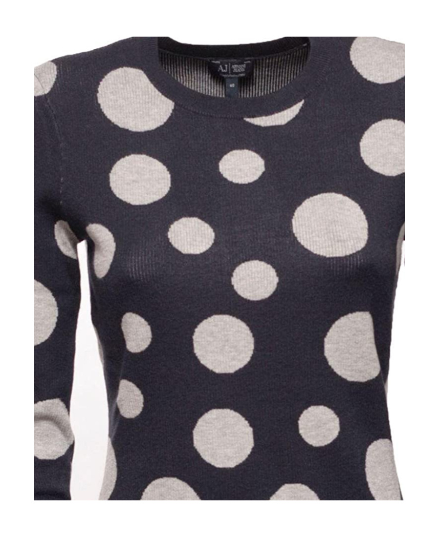 Armani Jeans Wave Spot Pattern Pullover In Black