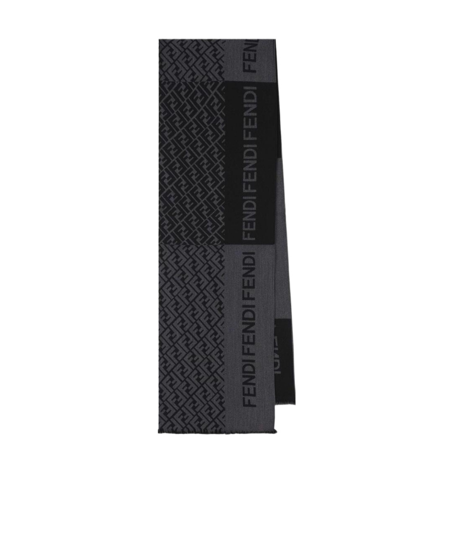 FENDI FF-LOGO FRINGED SCARF 