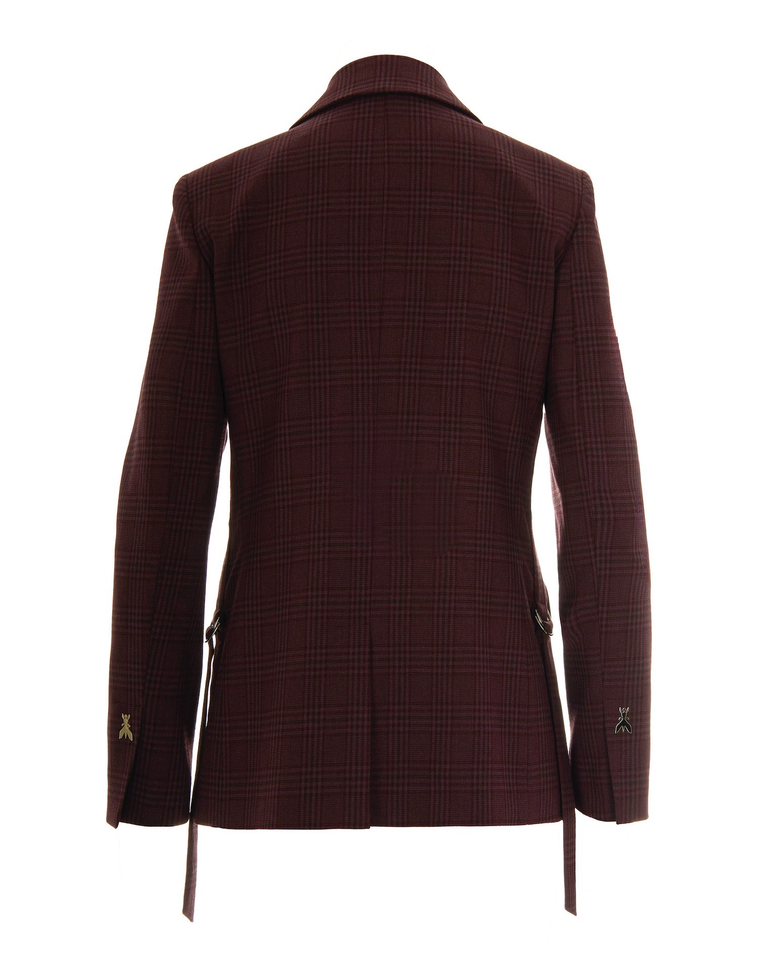 Patrizia Pepe Purple And Red Checkered Flowing Blazer In Burgundy