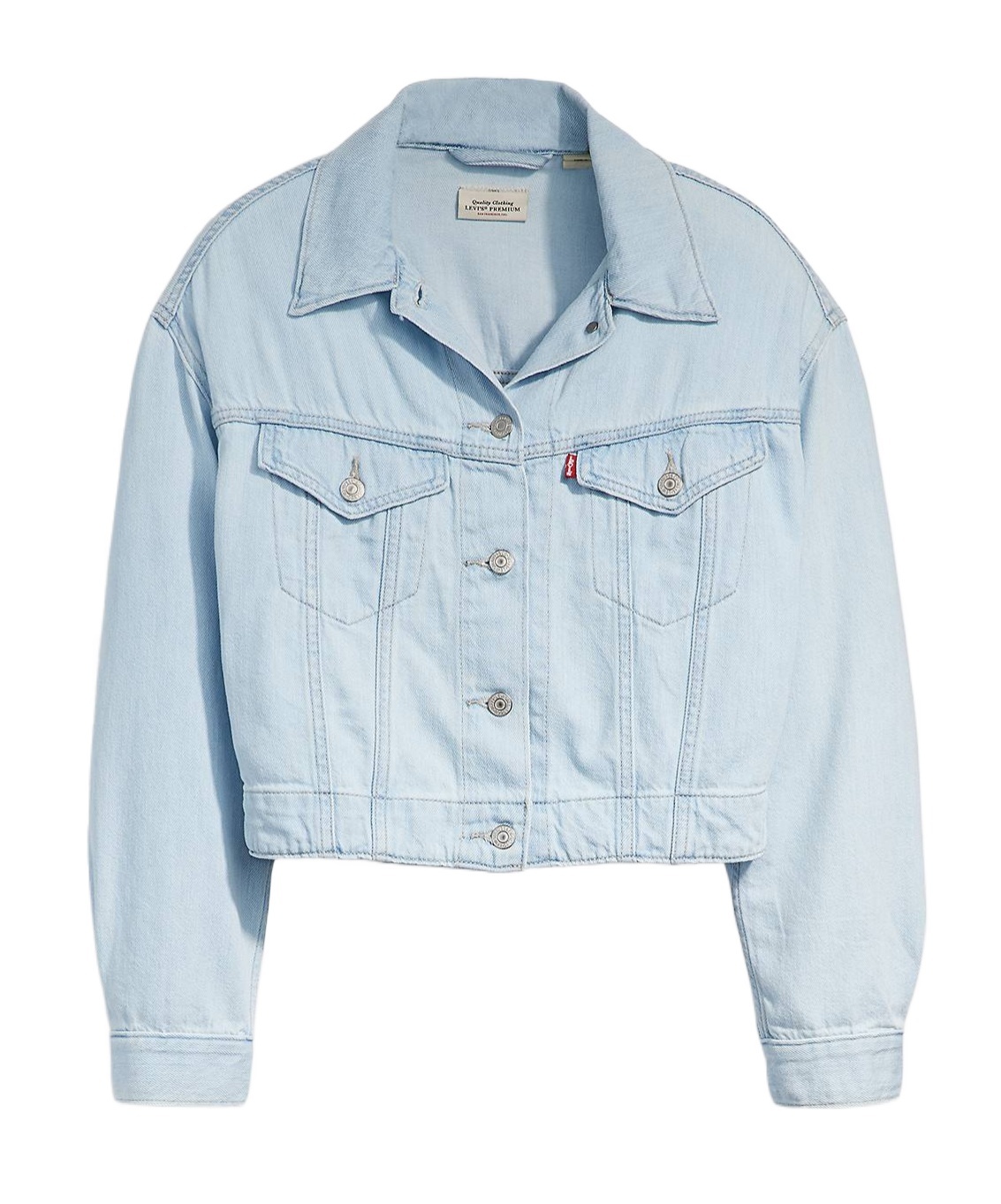Levi's Womens Feeling Cheeky Trucker Original Patch-pocket Regular-fit Denim Jeans In Blue
