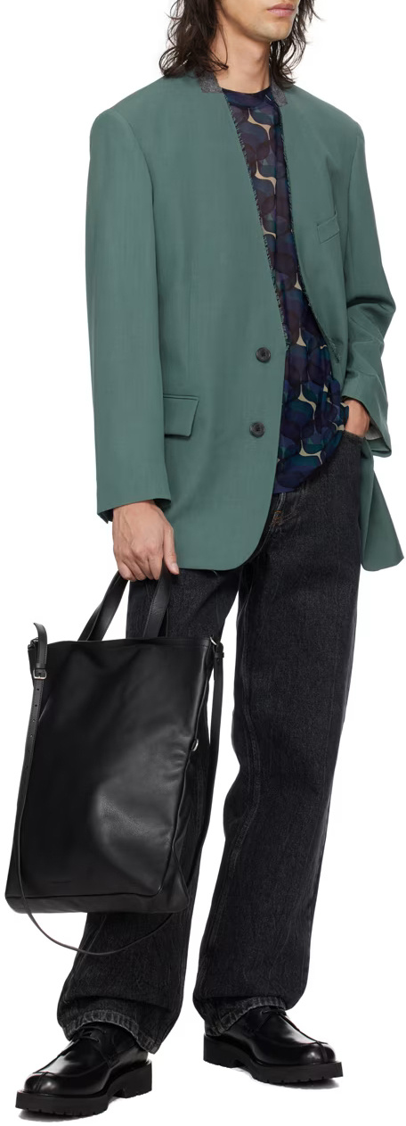 Dries Van Noten Single-row Suit Coat In Green