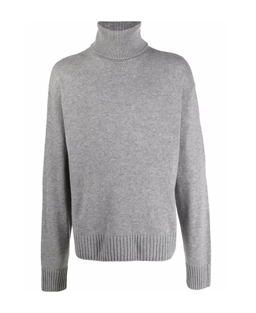 Off-white Basic Knit Turtleneck Sweater In Gray