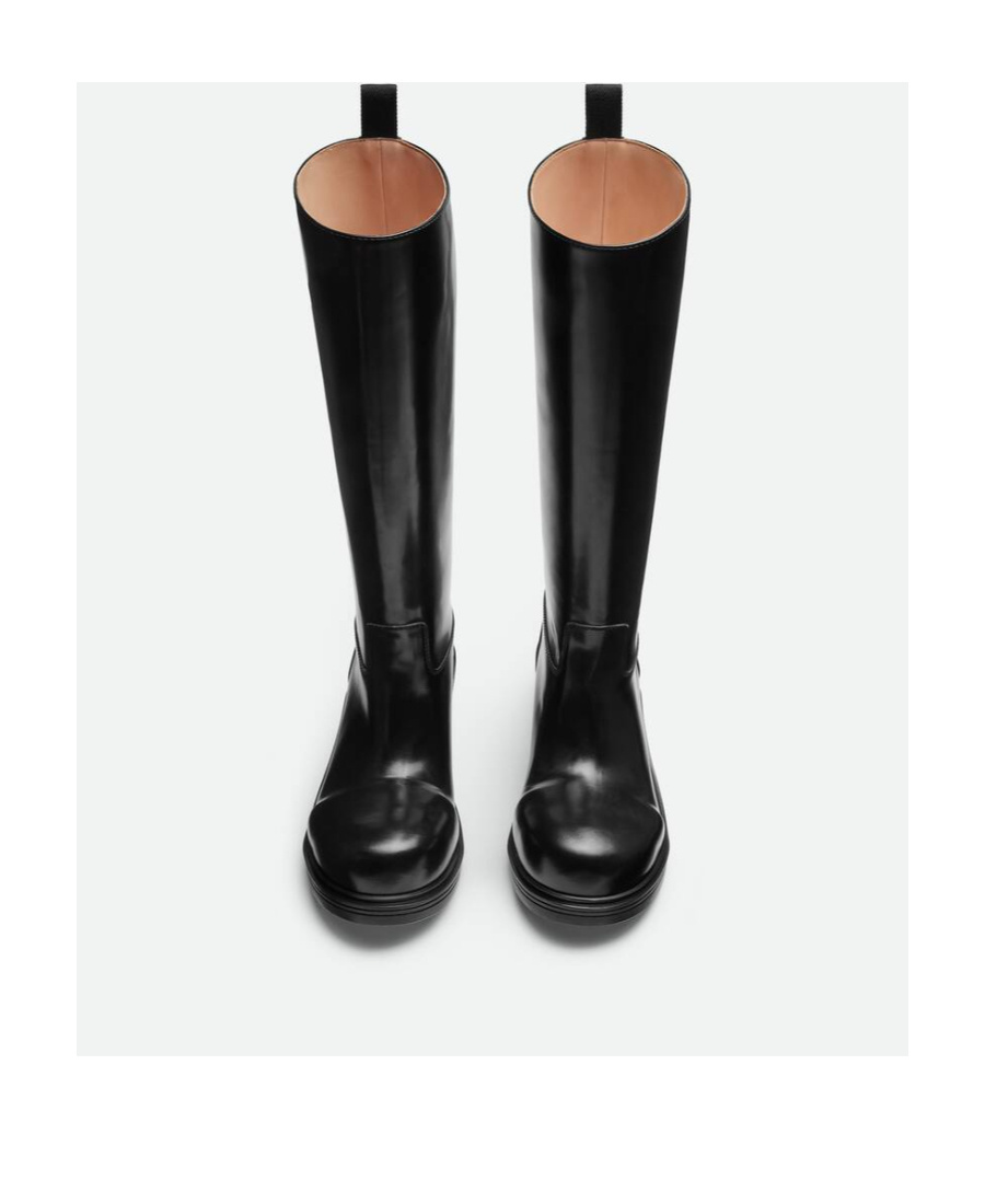 Bottega Veneta Round Head And Knee Boots In Black