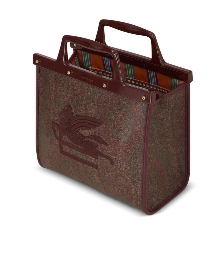Etro Love Trotter Small Bag In Paisley Jacquard Fabric In Brown