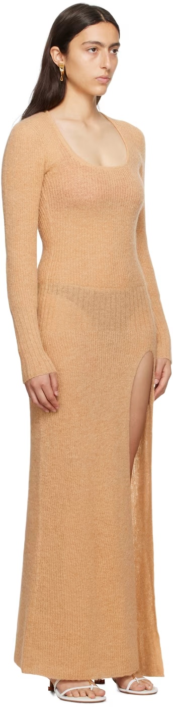 Jacquemus Le Chouchou Round Neck Dress In Nude
