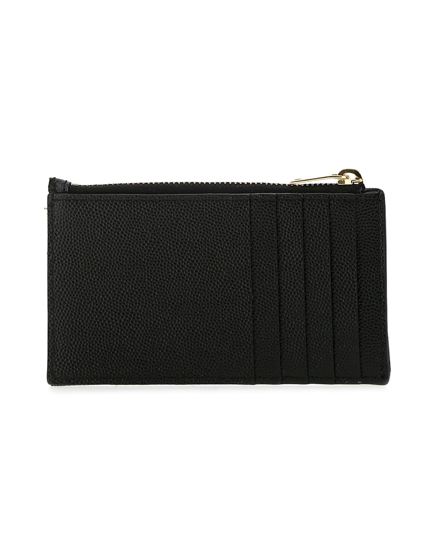 Saint Laurent Fragments Monogram Zip Cardholder In Black