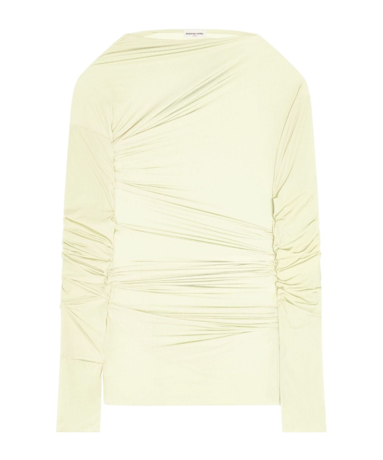 Shop Dries Van Noten Draped Crewneck T-shirt In Nude
