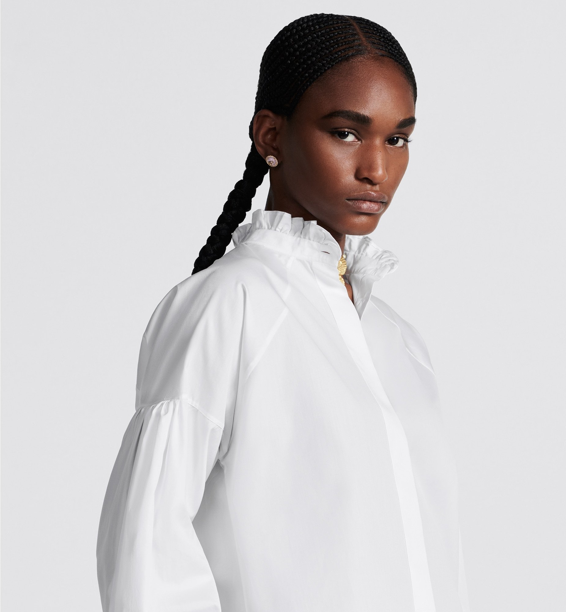 Dior Button Long-sleeved Shirt In White