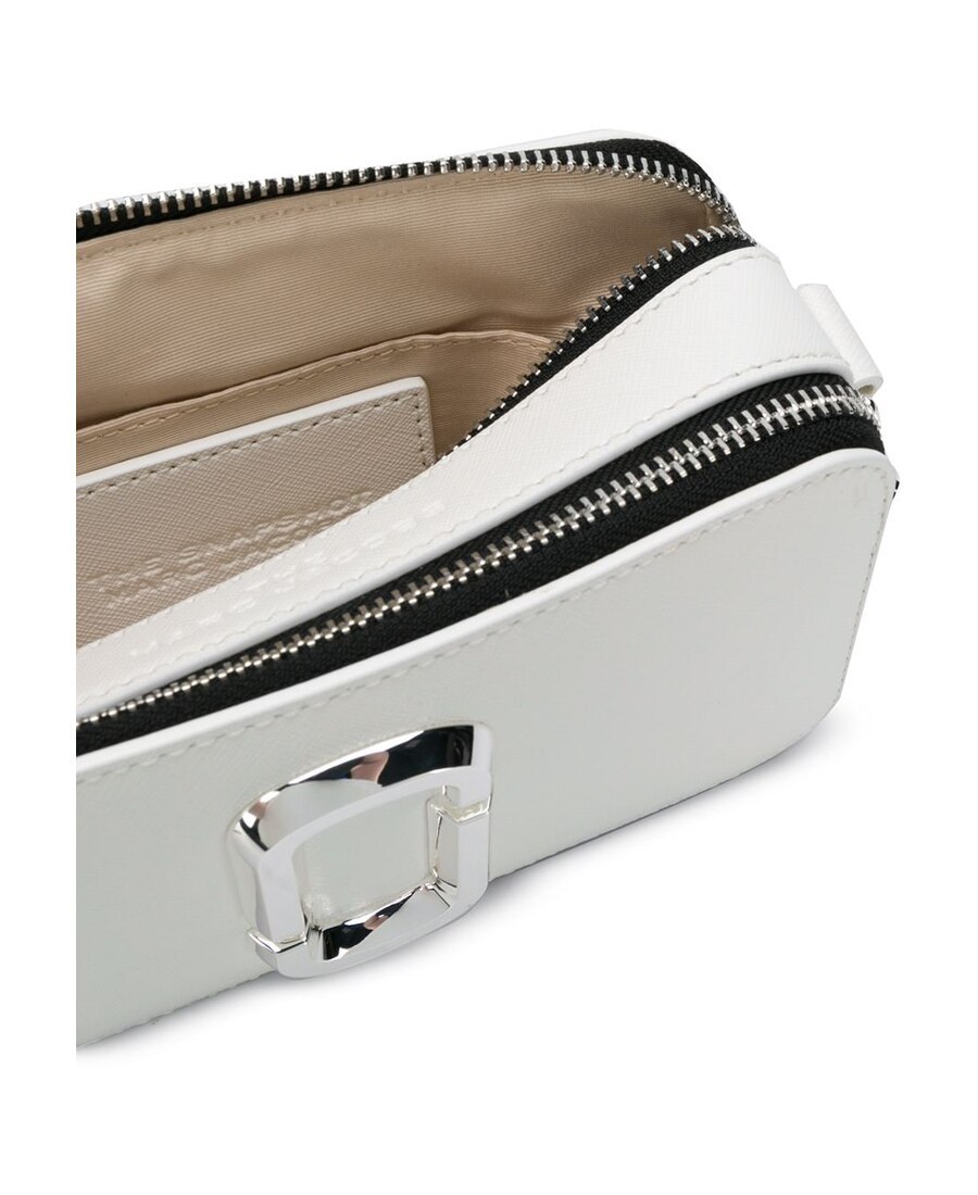 Marc Jacobs Snapshot Logo Shoulder Bag In White