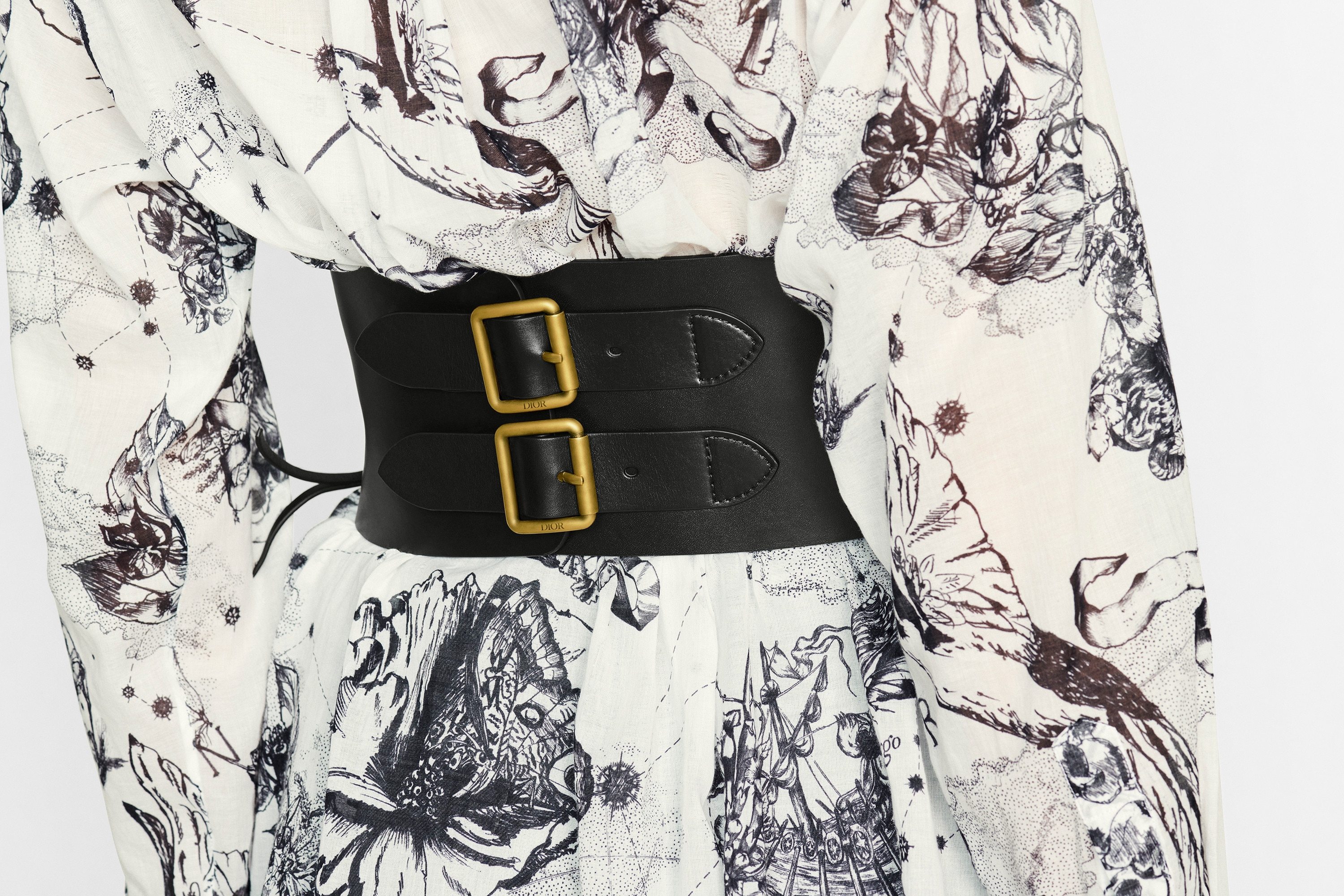 Dior Black D Lace Corset Belt In Black