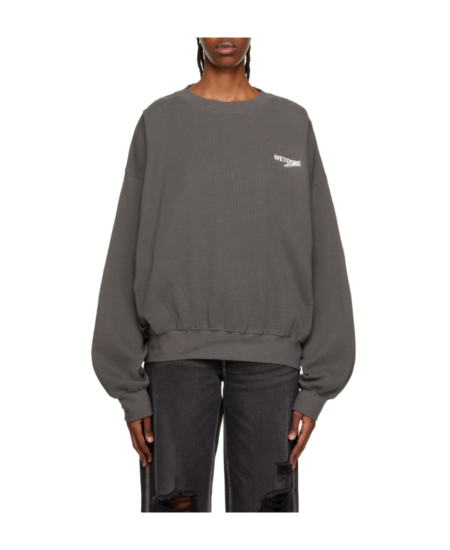 We11 Done Printed Hoodie In Black