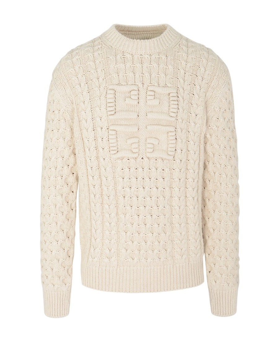 Givenchy 4g Cable-knit Jumper In Brown