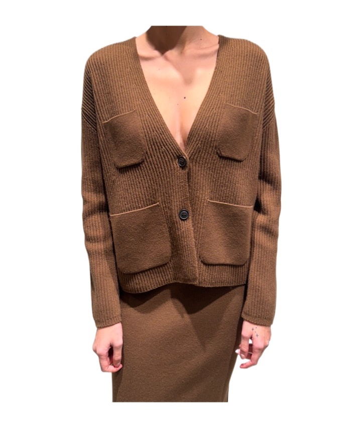 Max Mara Long-sleeve Cardigan In Brown