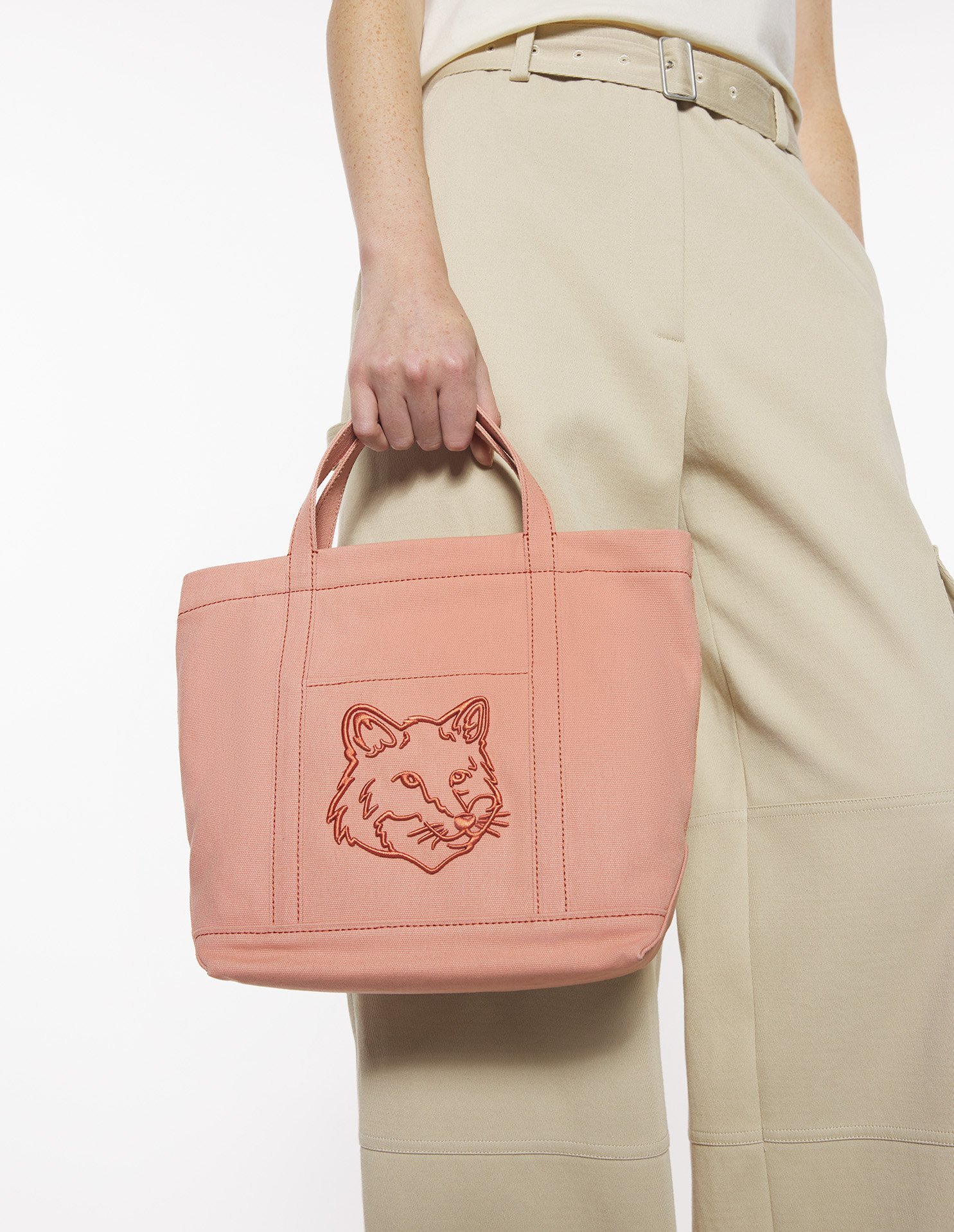 MAISON KITSUNÉ SMALL FOX HEAD TOTE BAG