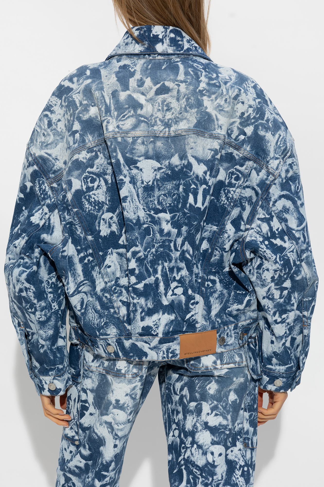 Stella Mccartney Animal Forest-print Denim Jacket In Blue