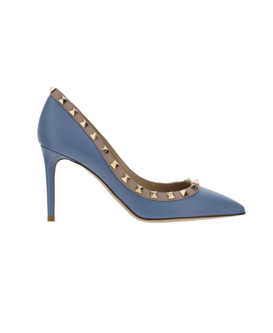 Valentino Garavani Rockstud Pointed-toe Pumps In Blue