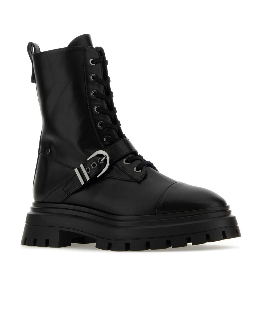 Stuart Weitzman Maverick Bedford Moto 45mm Boots In Black