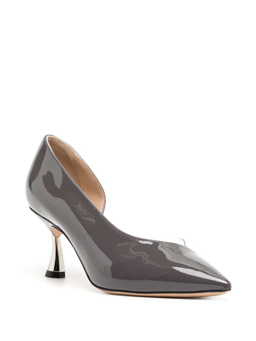 Casadei Pointed-toe High-shine Finish Pumps In Black