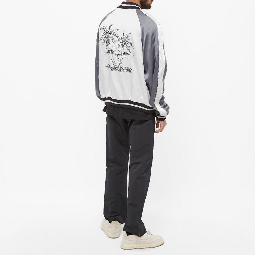 Palm Angels Palm Tree Baseball Jacket In White