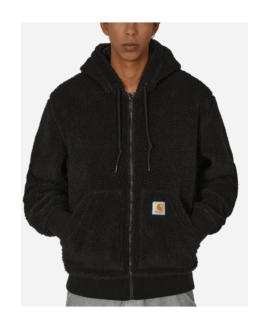 Carhartt Wip Active Liner Fleece Drawstring Hooded Jacket In Black