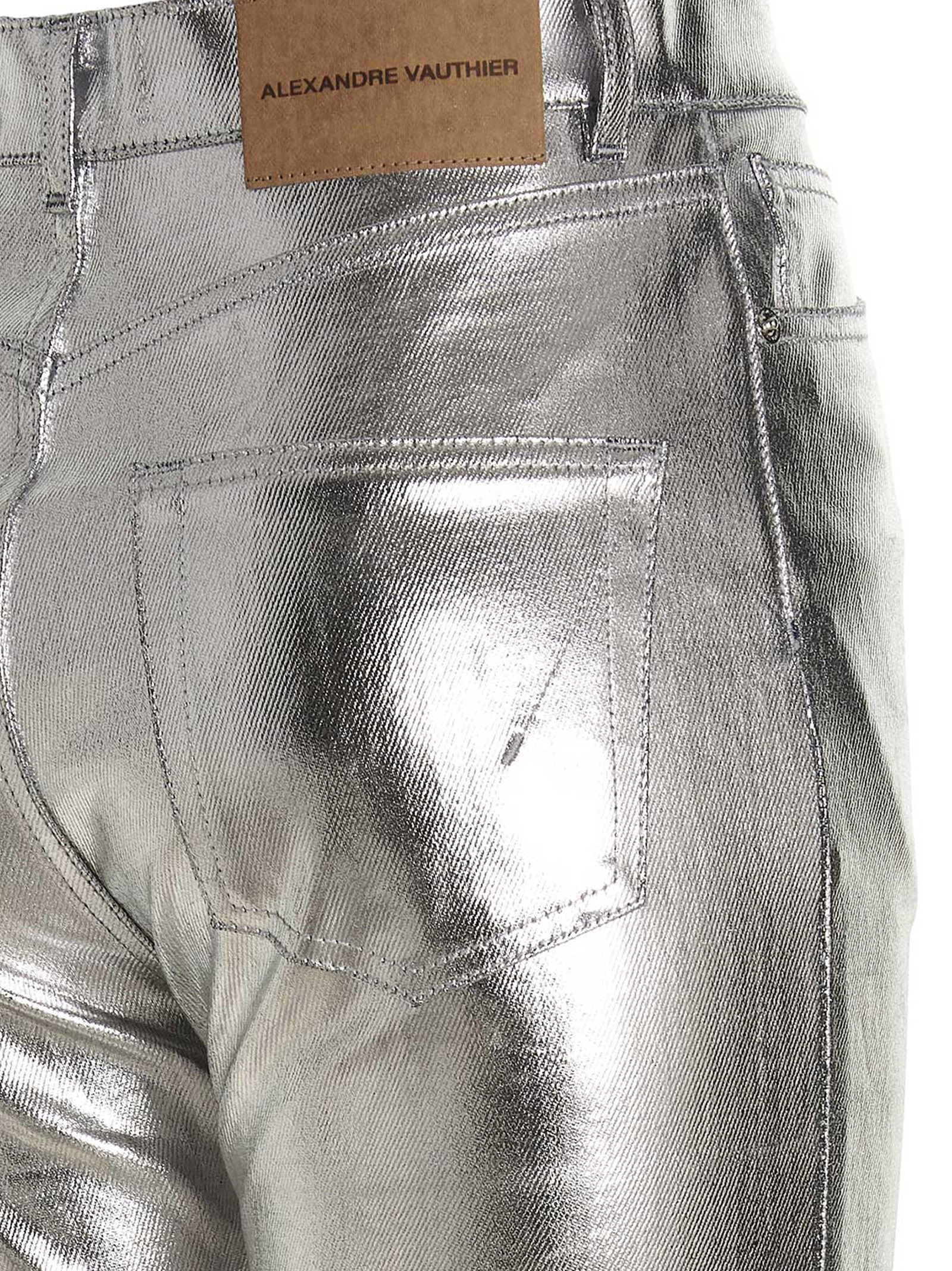 Alexandre Vauthier Logo Jeans In Gray