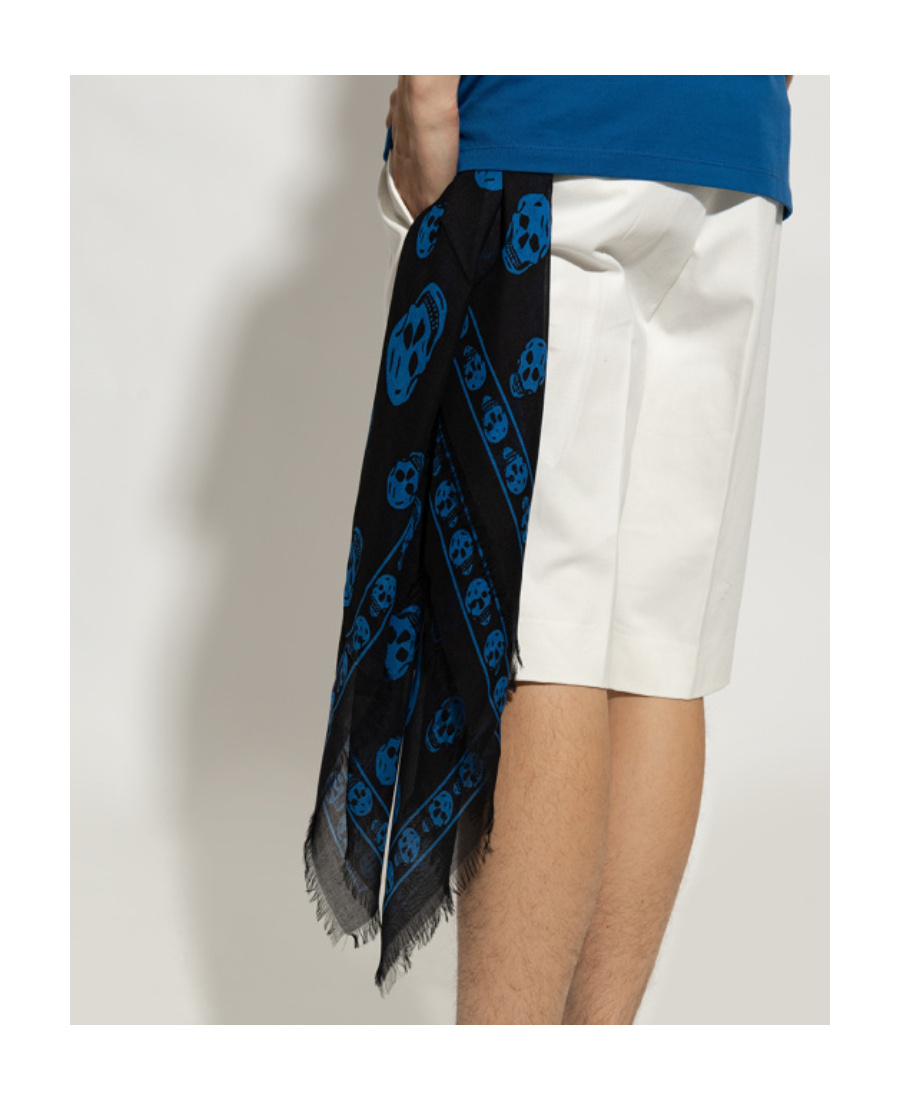 Alexander Mcqueen Alexander Mc Queen Biker Skull Silk Blend Scarf In Black
