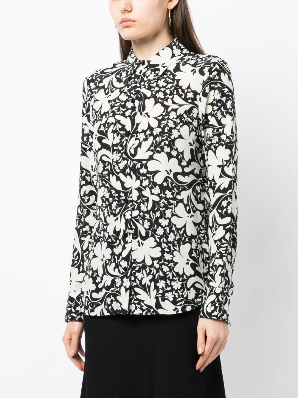 Stella Mccartney Floral-print Silk Shirt In White