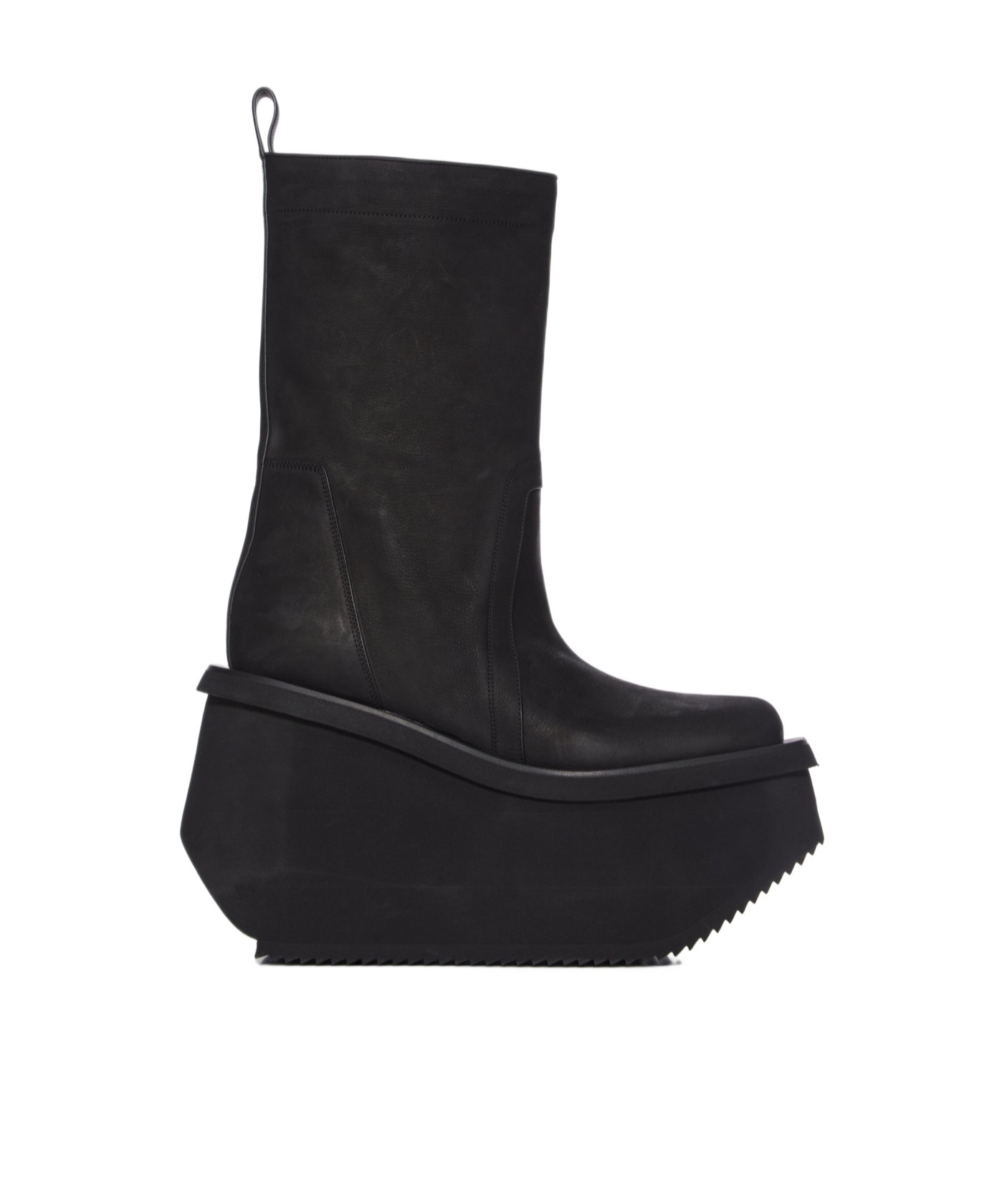 Rick Owens Porterville Sliver Platform Beatle Ankle Short Boots In Black