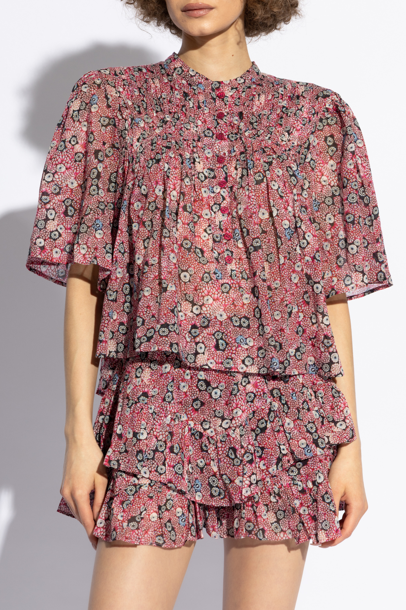 Isabel Marant Étoile Destiny Abstract-print Blouse In Pink