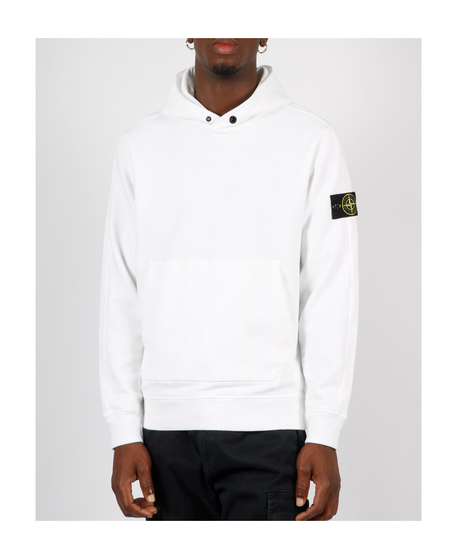 Stone Island Cotton Hoodie In White