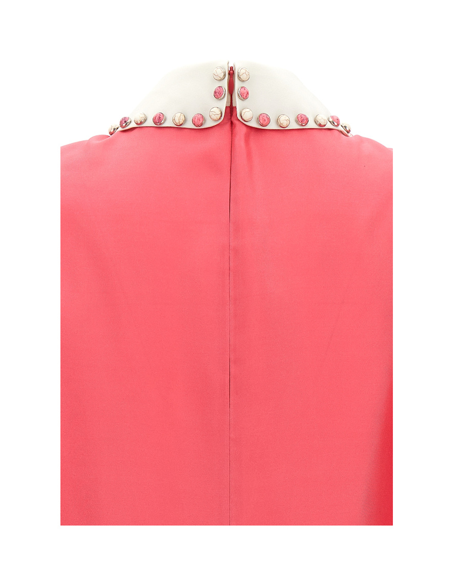 Red Valentino Rivet Collar Dress In Red