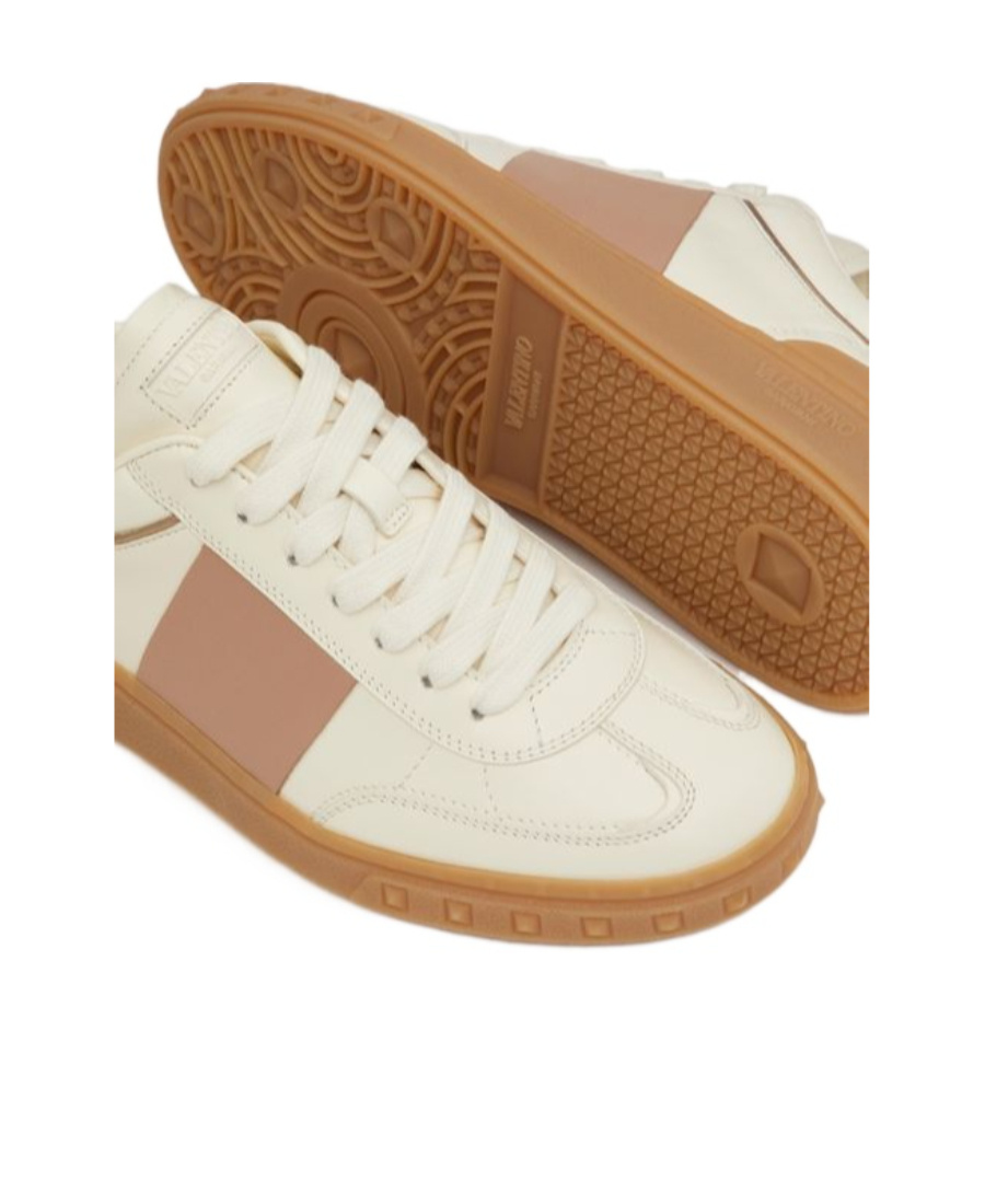 Shop Valentino Upvillage Trainer In Calfskin Leather In White