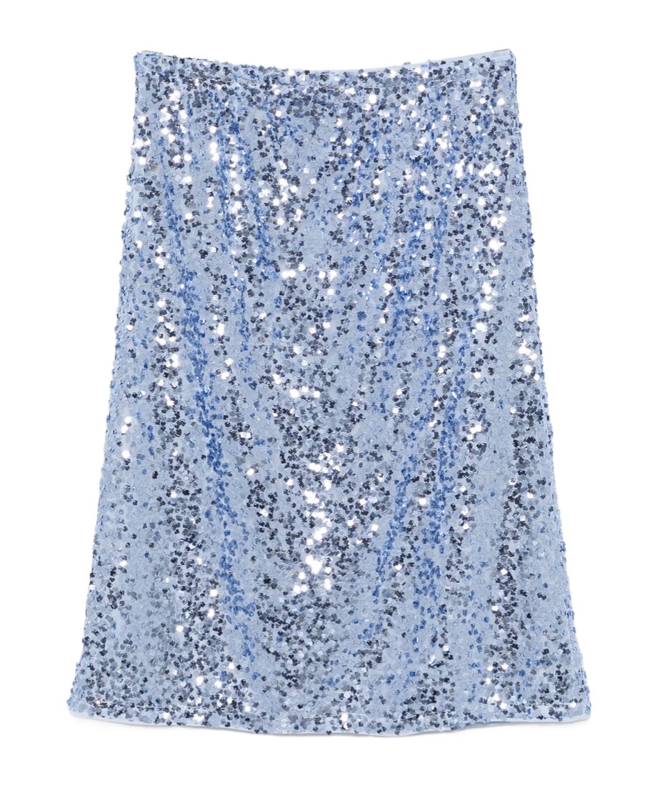 Shop Baum Und Pferdgarten Sequinned Midi Skirt In Blue