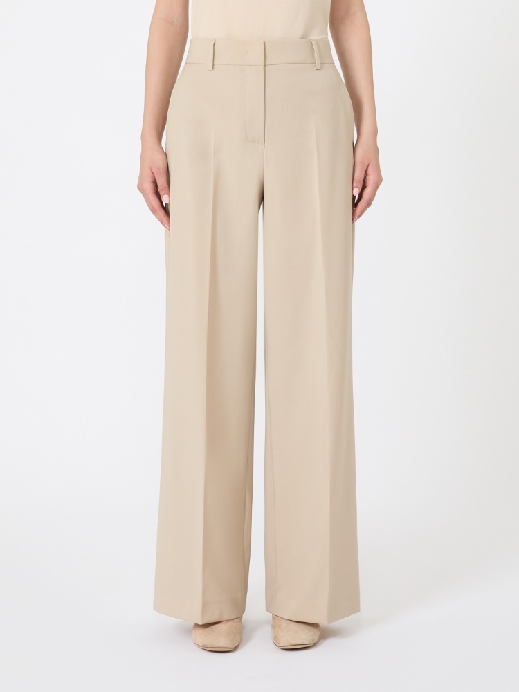 Weekend Max Mara Wool Palazzo Trousers In Neutral