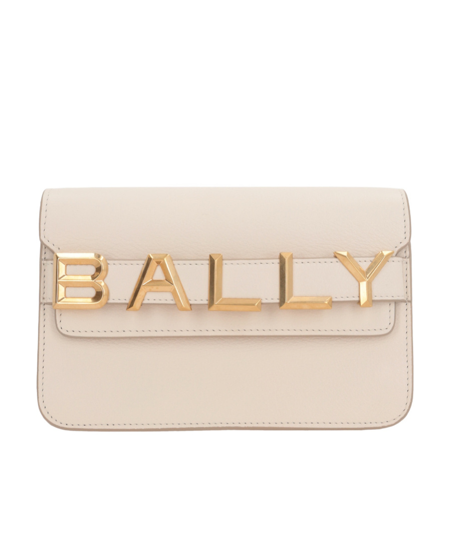Bally Logo Plaque Crossbody Bag In Nude