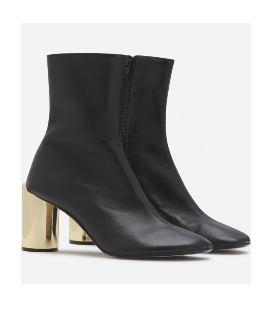 Lanvin 75mm Round-toe Leather Boots In Black