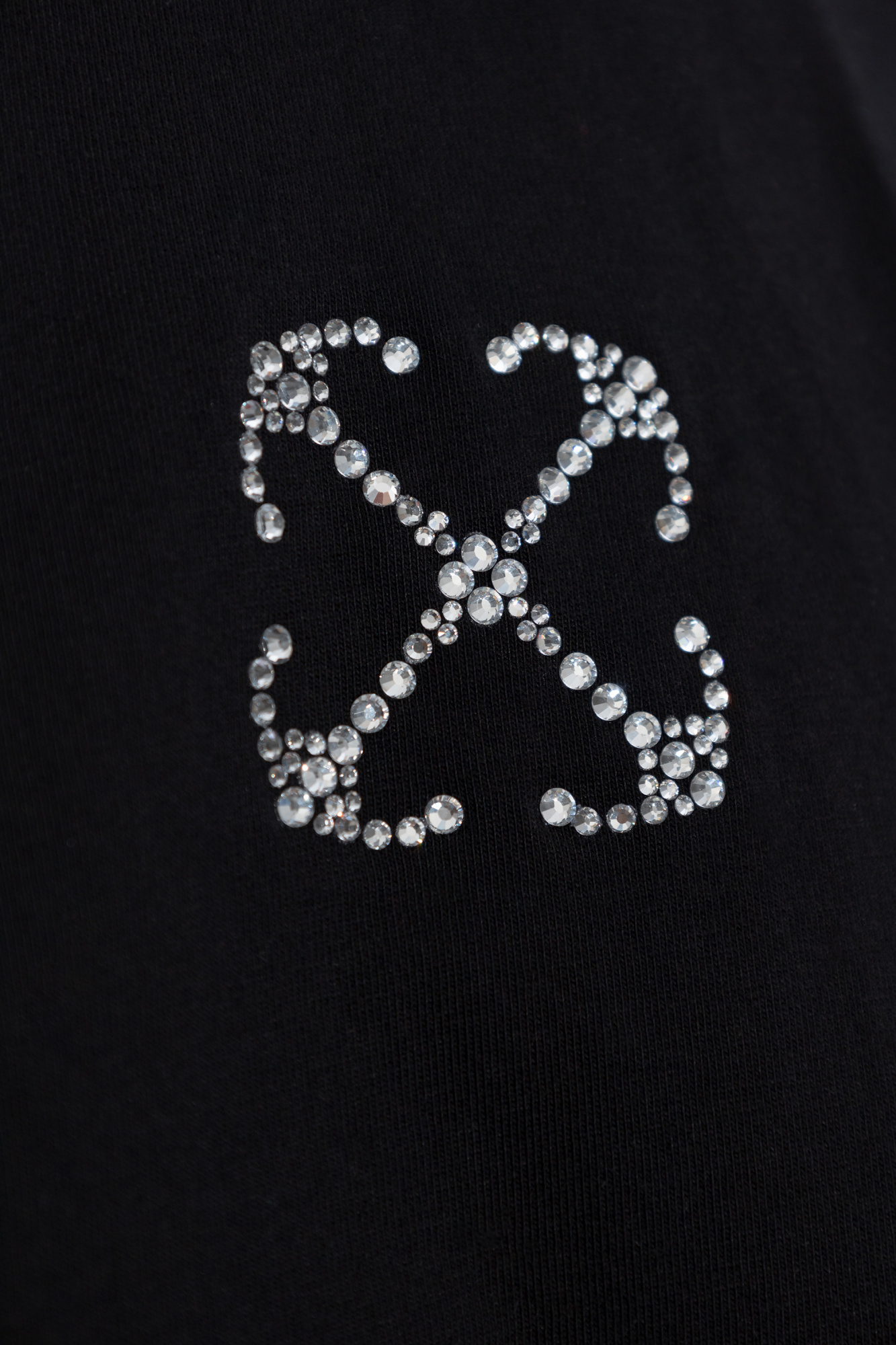 Off-white Black Jewel Mini Arrow Crop T-shirt In Black