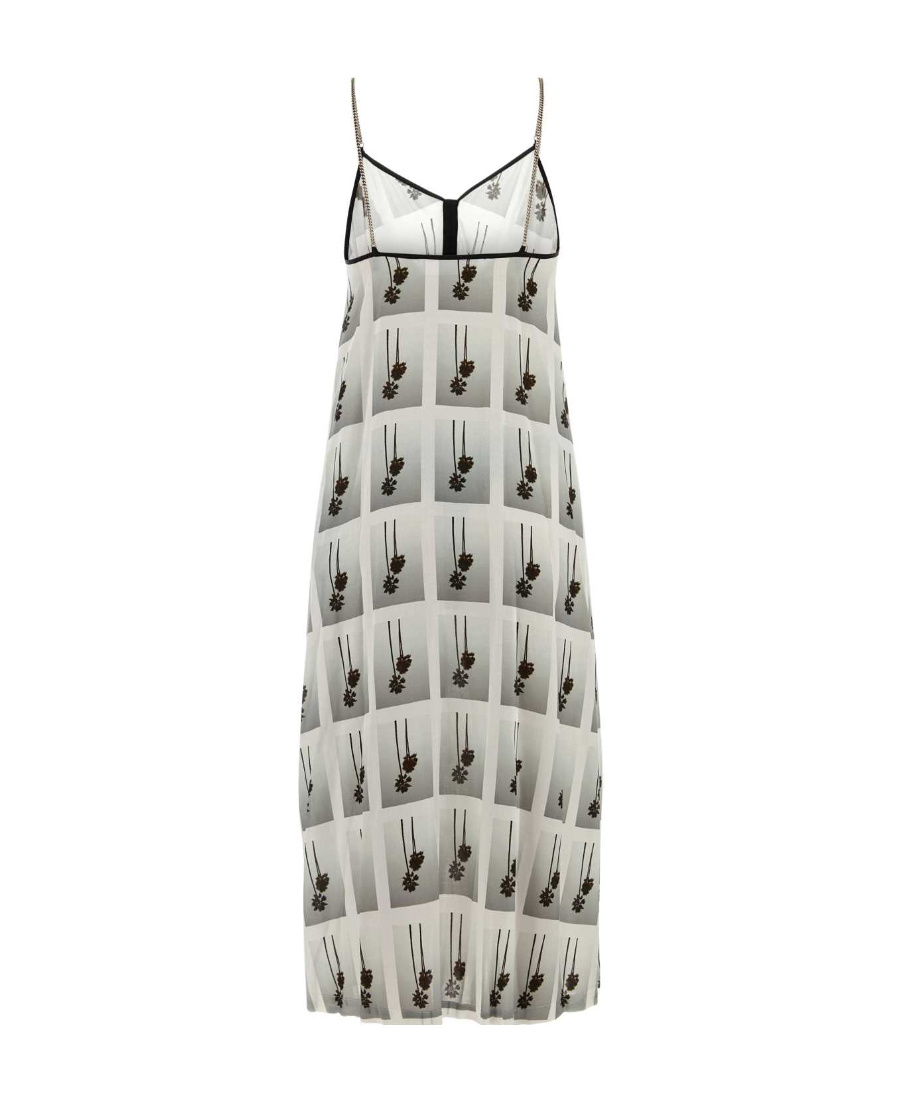 Palm Angels Viscose Mini Dress With Statement Print In White