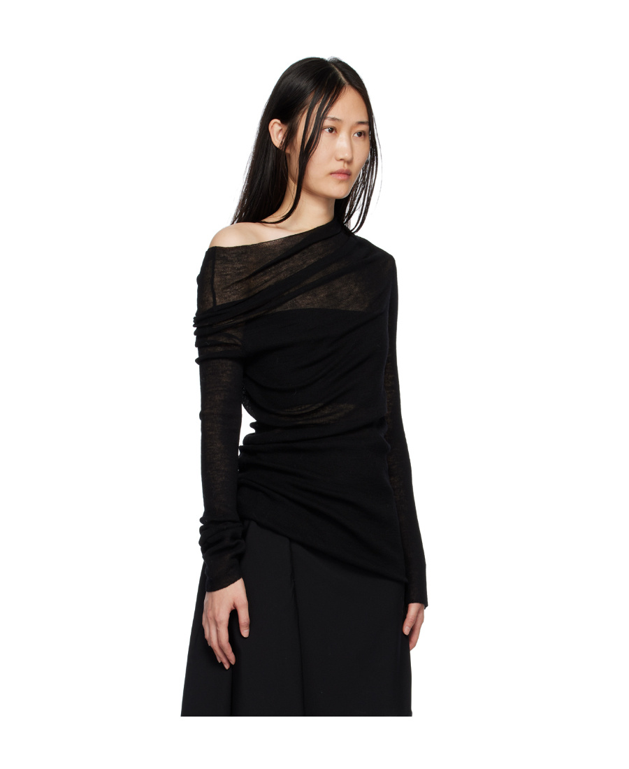 Ann Demeulemeester Logo Blouse In Black