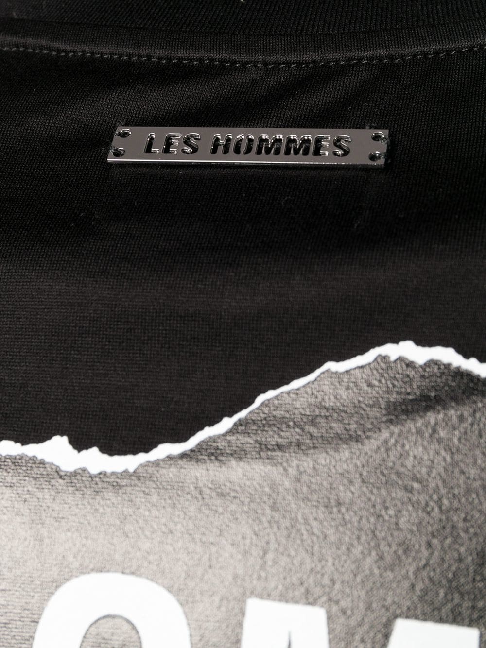 Les Hommes Rear Print T-shirt In Black