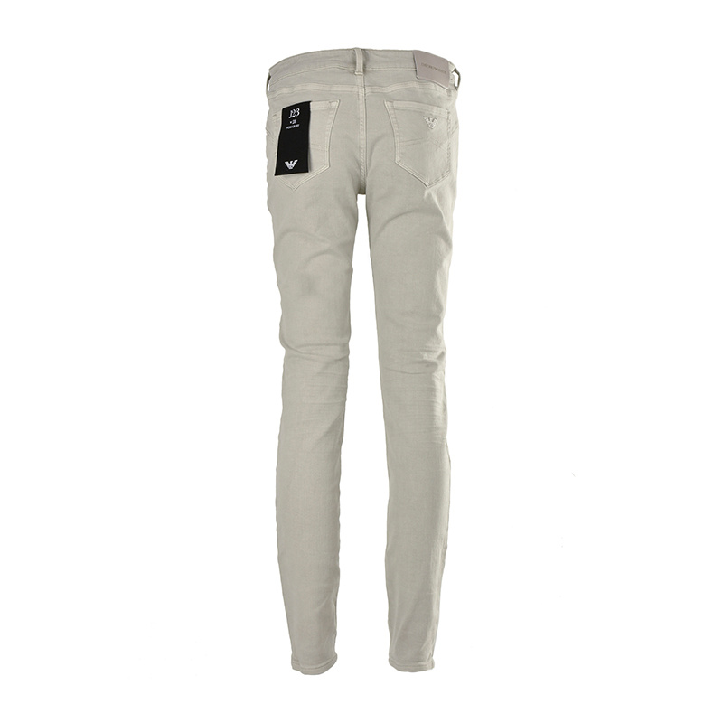 Shop Emporio Armani Logo Details Jeans In Nude