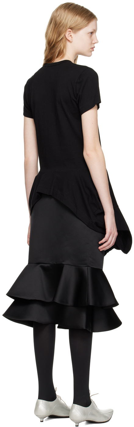COMME DES GARÇONS OPEN-NECKED BLACK SHIRT