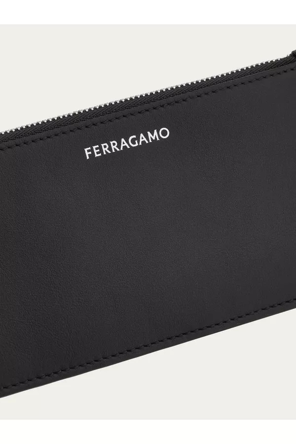 Ferragamo Logo Card Holder In Black