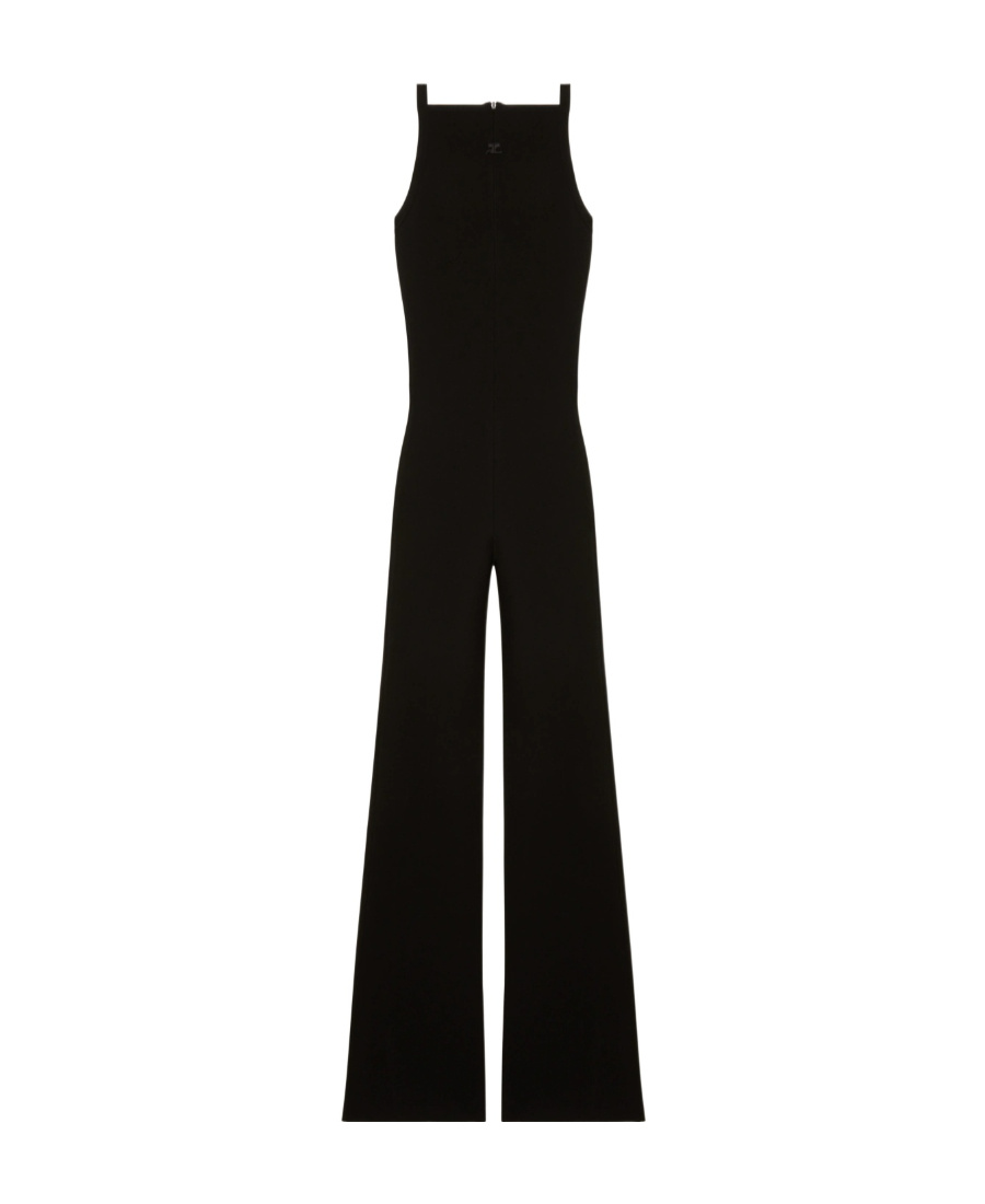Courrèges Sleeveless Bootcut Jumpsuit In Black