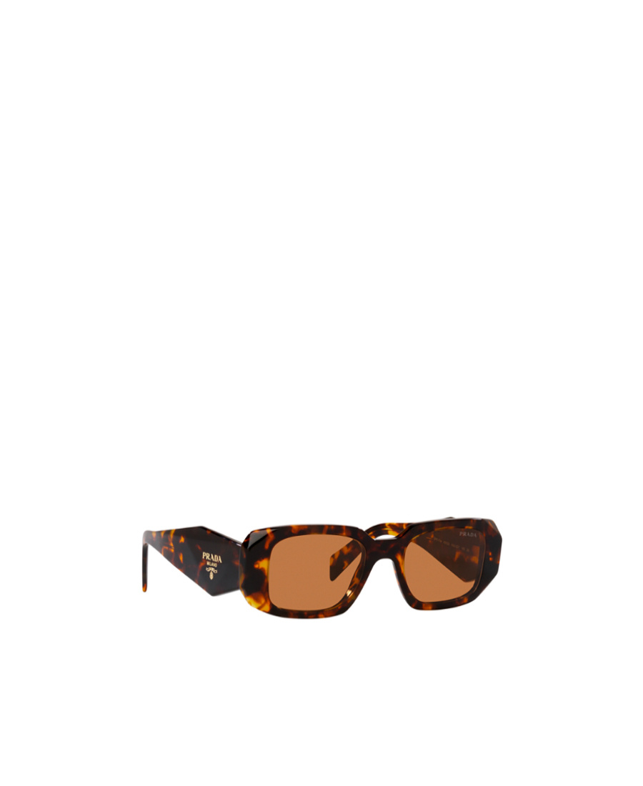 Shop Prada Eyewear Rectangular Frame Sunglasses In Brown