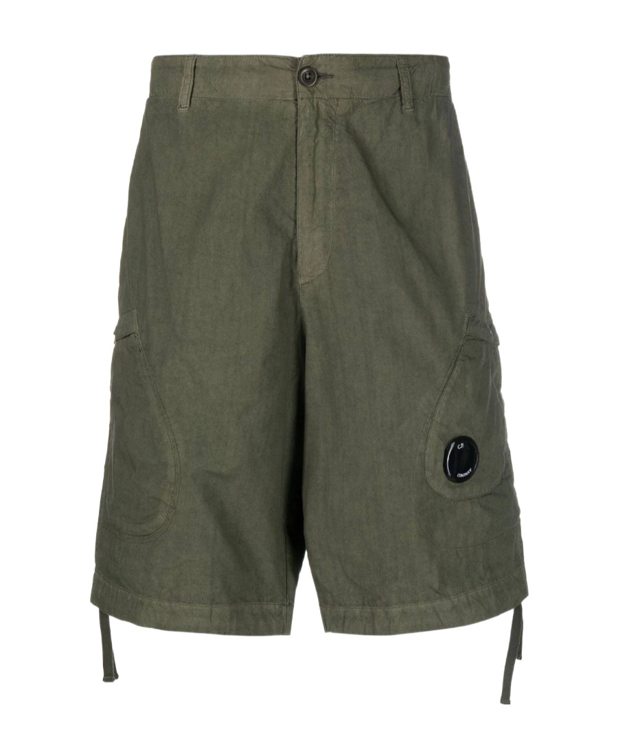 C.p. Company Multi-pocket Cotton Bermuda Shorts In Green